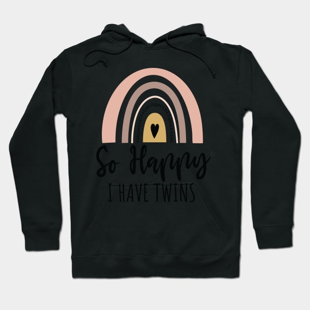 So Happy I Have Twins Cute Rainbow / Funny So Happy That I Have Twins Hoodie by WassilArt